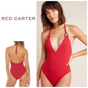 New. Red Carter plunge swimsuit. Retails $189 large